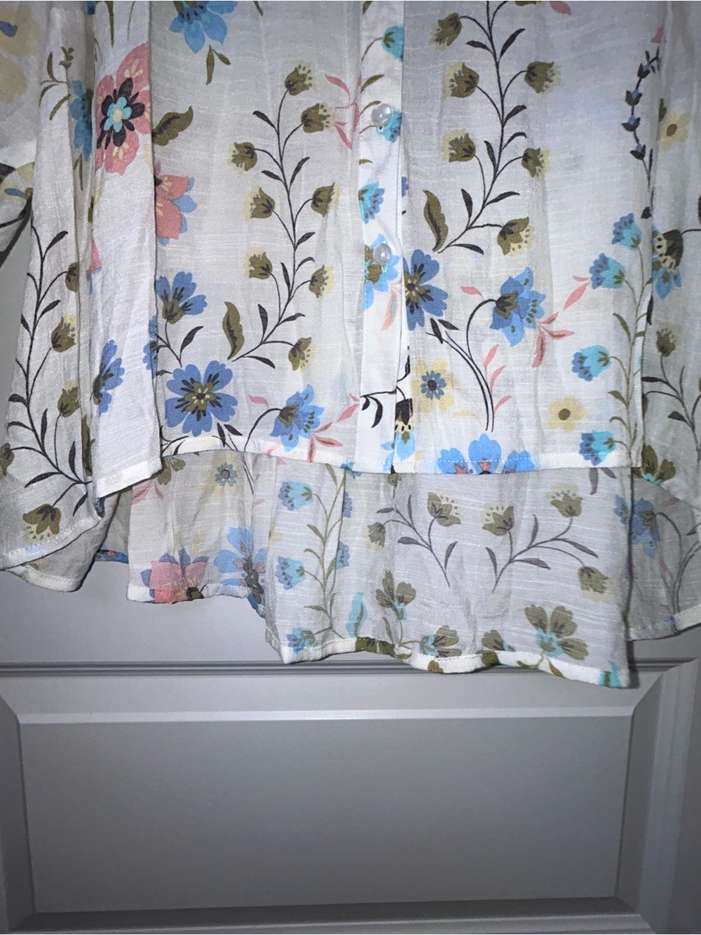 New, Zac & Rachel Dahlia Coconut Blooming Button Front Blouse Shirt Top - Picture 5 of 9